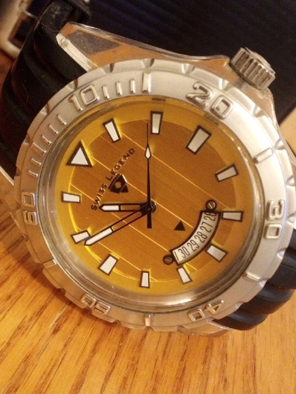 Swiss Legend Yellow Dial Stainless Bezel Men's Sport Watch